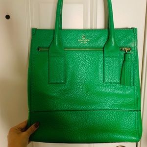 Kate space large leather green bag